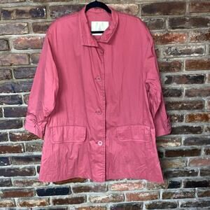 London Fog Women's Blush Pink Button Down Windbreaker Jacket Women's Size Small